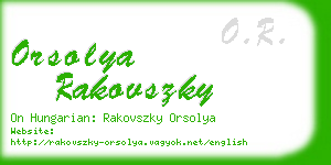 orsolya rakovszky business card